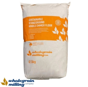 Packaging of Wholegrain Milling Co sustainable stoneground whole emmer flour