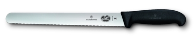 Victorinox Fibrox Slicing Knife Round Wavy Edge 25cm Black