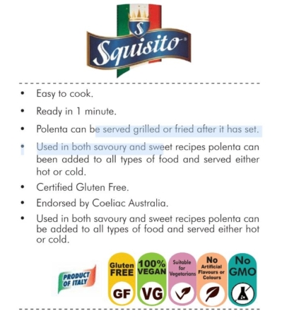 Squisito Gluten Free Polenta 500g
